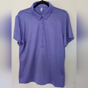 Under Armour Golf Polo Shirt UPF Heat Gear Wicking Collared Women's Purple XL